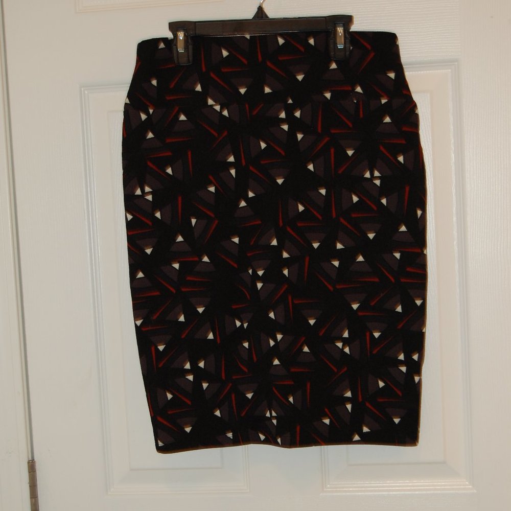 Lularoe Women's Black/Gray/White /Red Pencil Skirt Size Medium - Picture 4 of 7